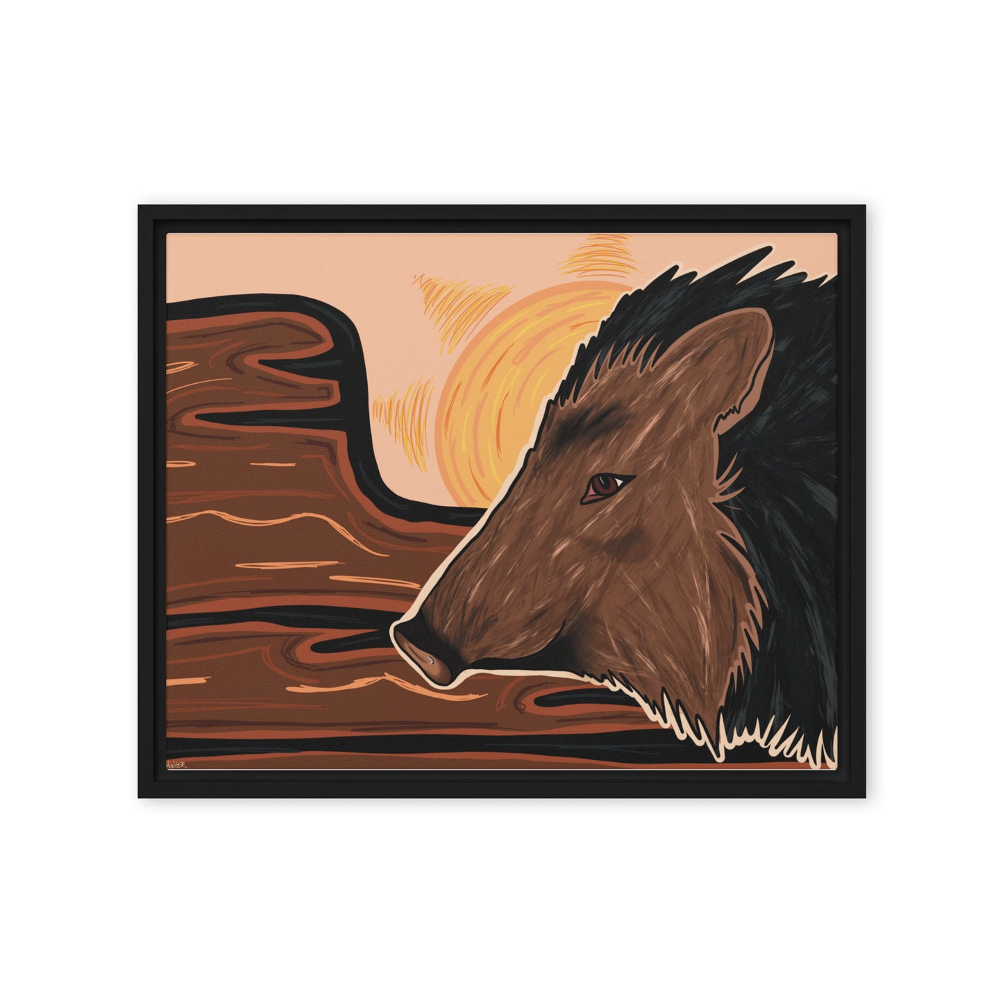 Javelina by Darby Hunter - Framed canvas