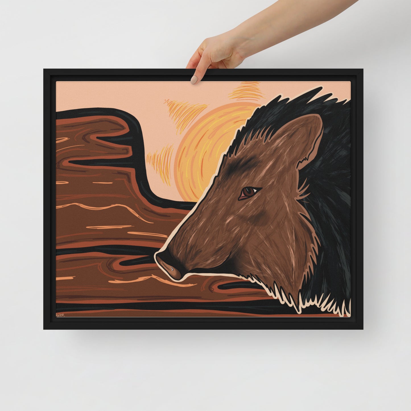 Javelina by Darby Hunter - Framed canvas