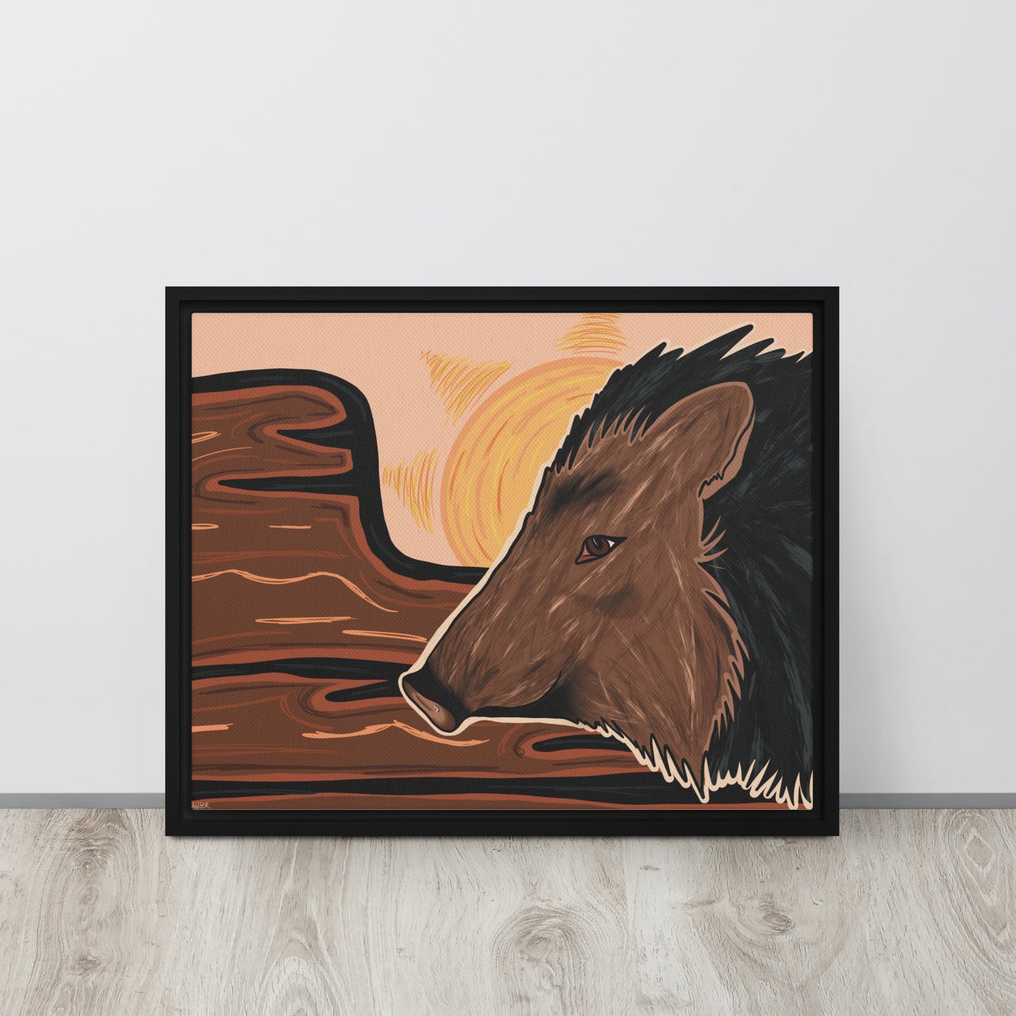 Javelina by Darby Hunter - Framed canvas