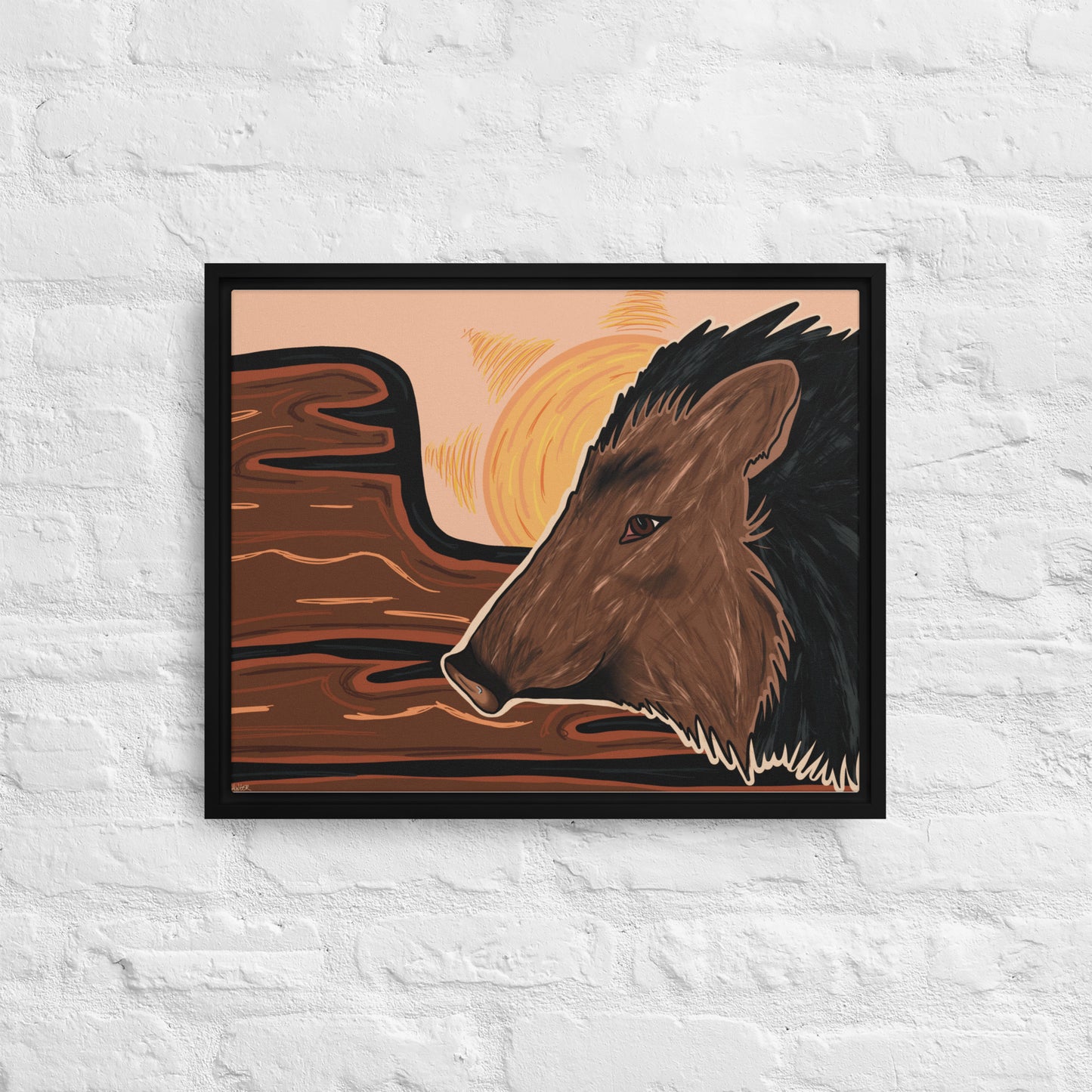 Javelina by Darby Hunter - Framed canvas