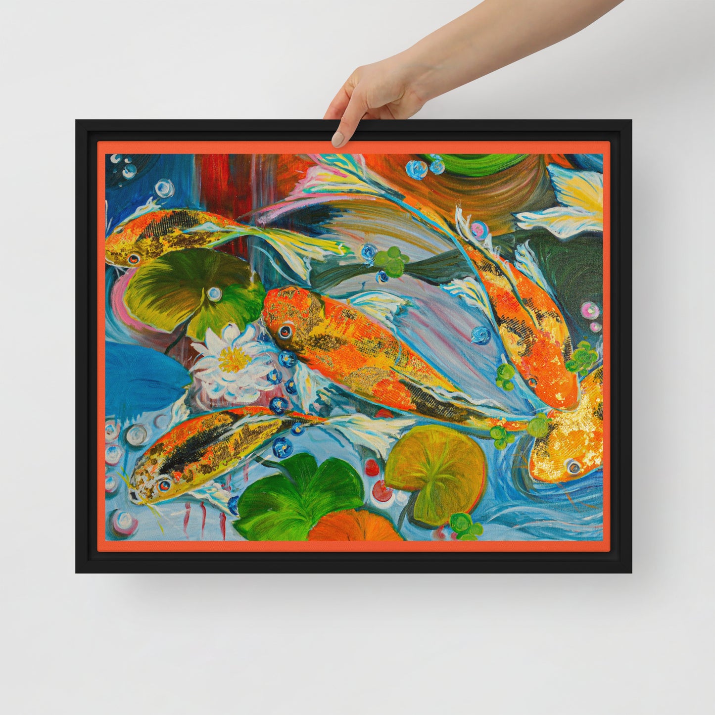 The Koi Pond by Andrea Rodriguez | Framed canvas