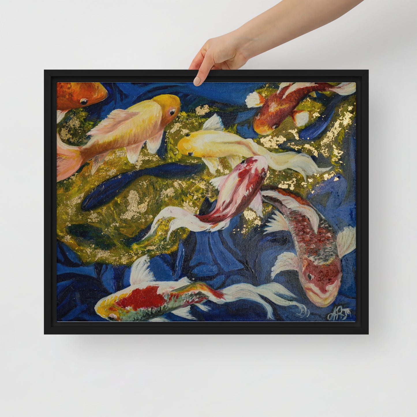 The Dancing Koi by Andrea Rodriguez | Framed canvas