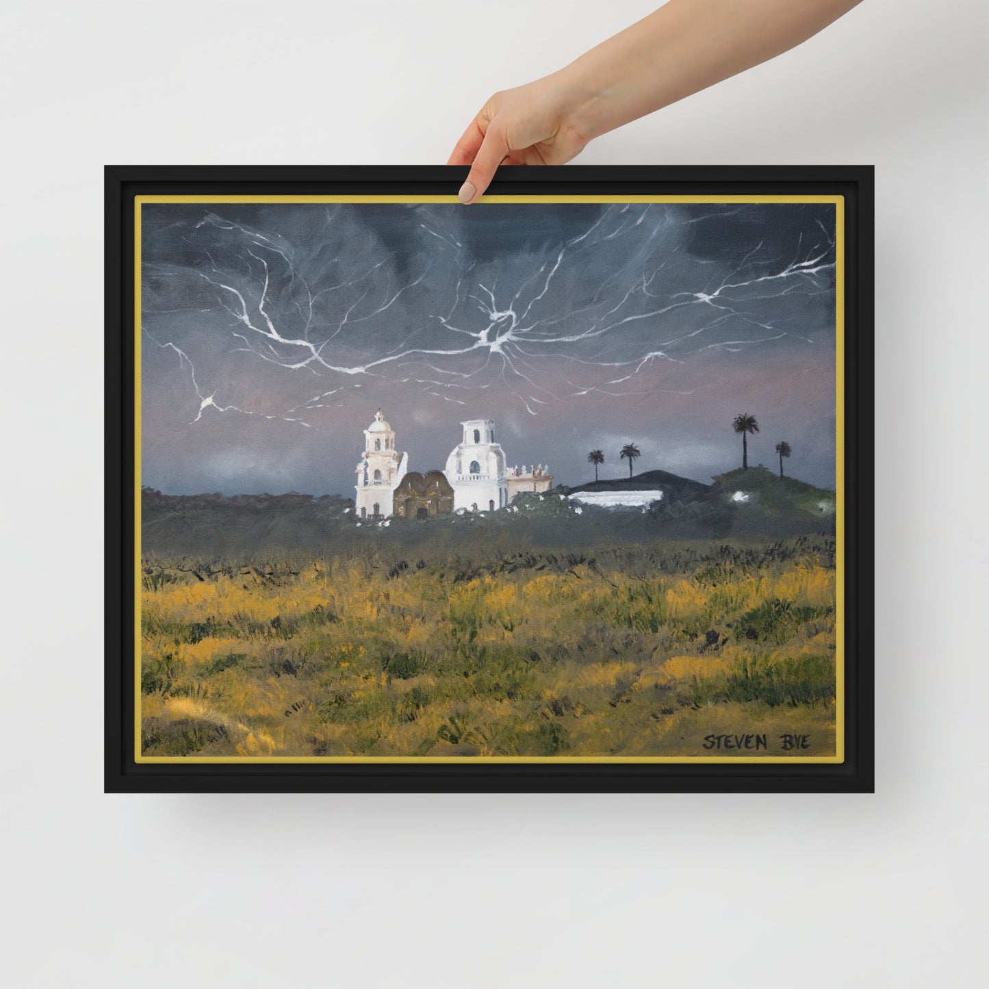 Lightning Strikes by Steven Bye | Framed canvas