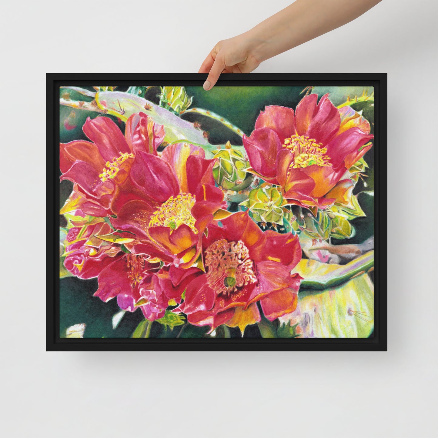 Cactus Beauties by Amber Pierson | Framed canvas