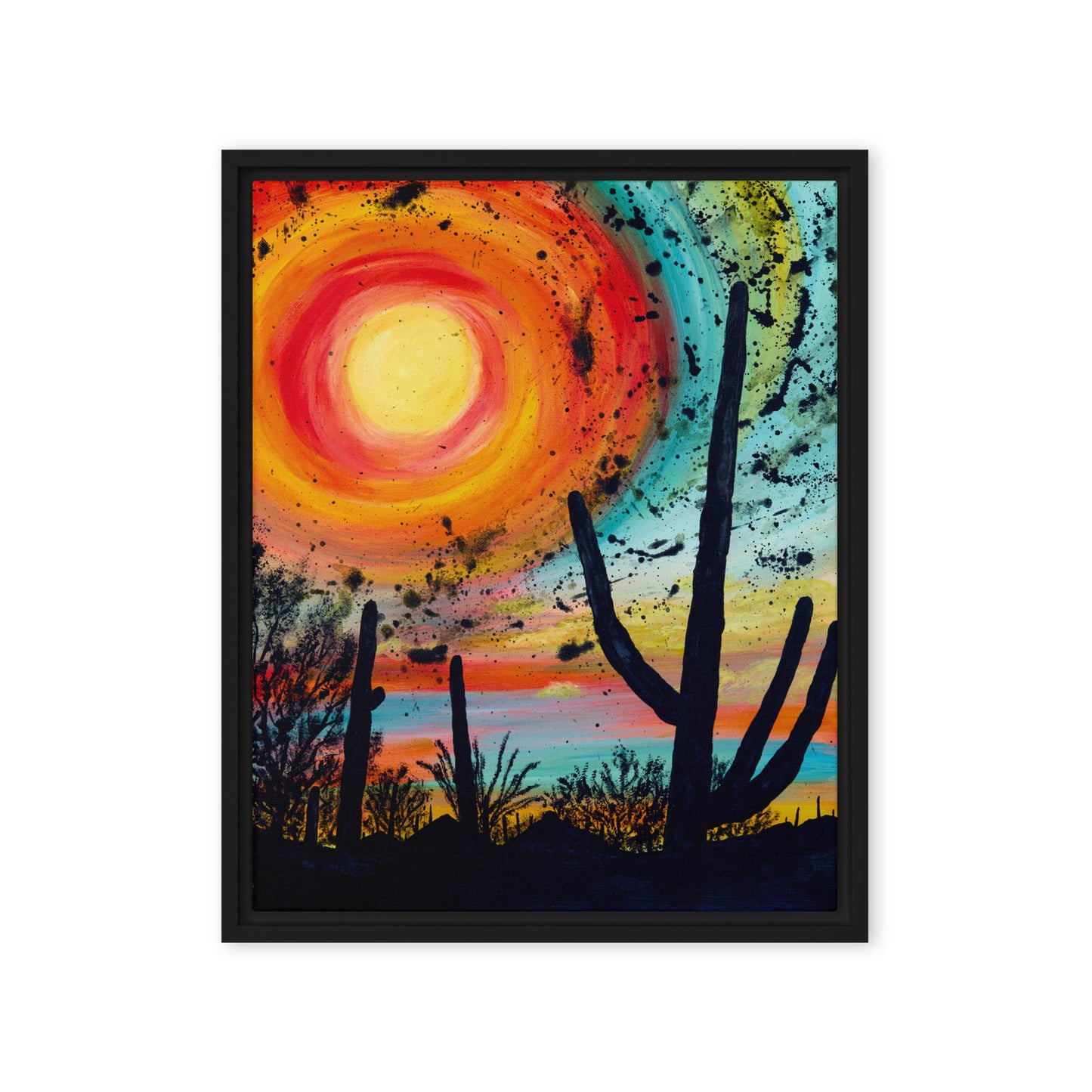 Saguaro Sun by Courtney Christie | Framed canvas