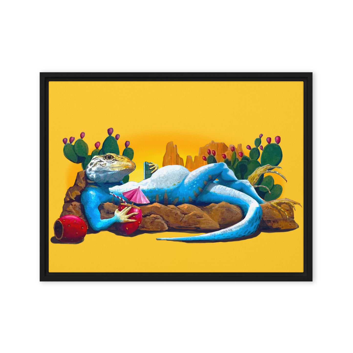 Loungin' Lizard Mural by Joe Pagac | Framed canvas