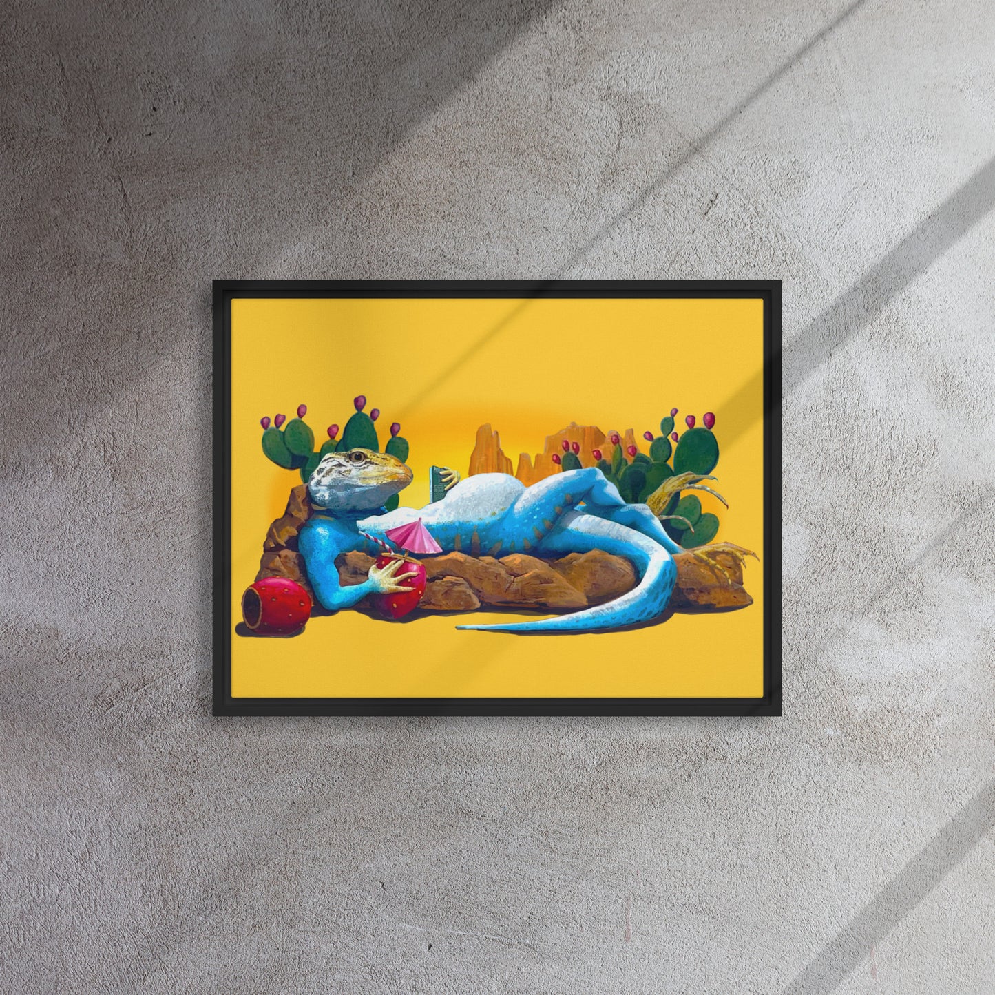 Loungin' Lizard Mural by Joe Pagac | Framed canvas