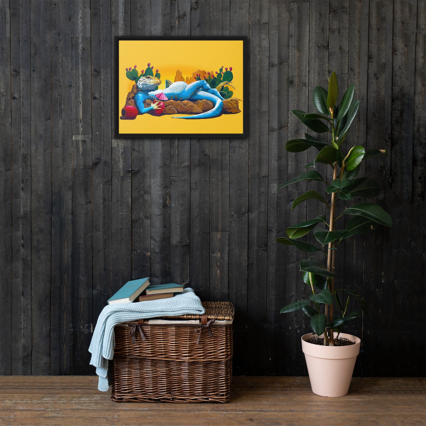 Loungin' Lizard Mural by Joe Pagac | Framed canvas