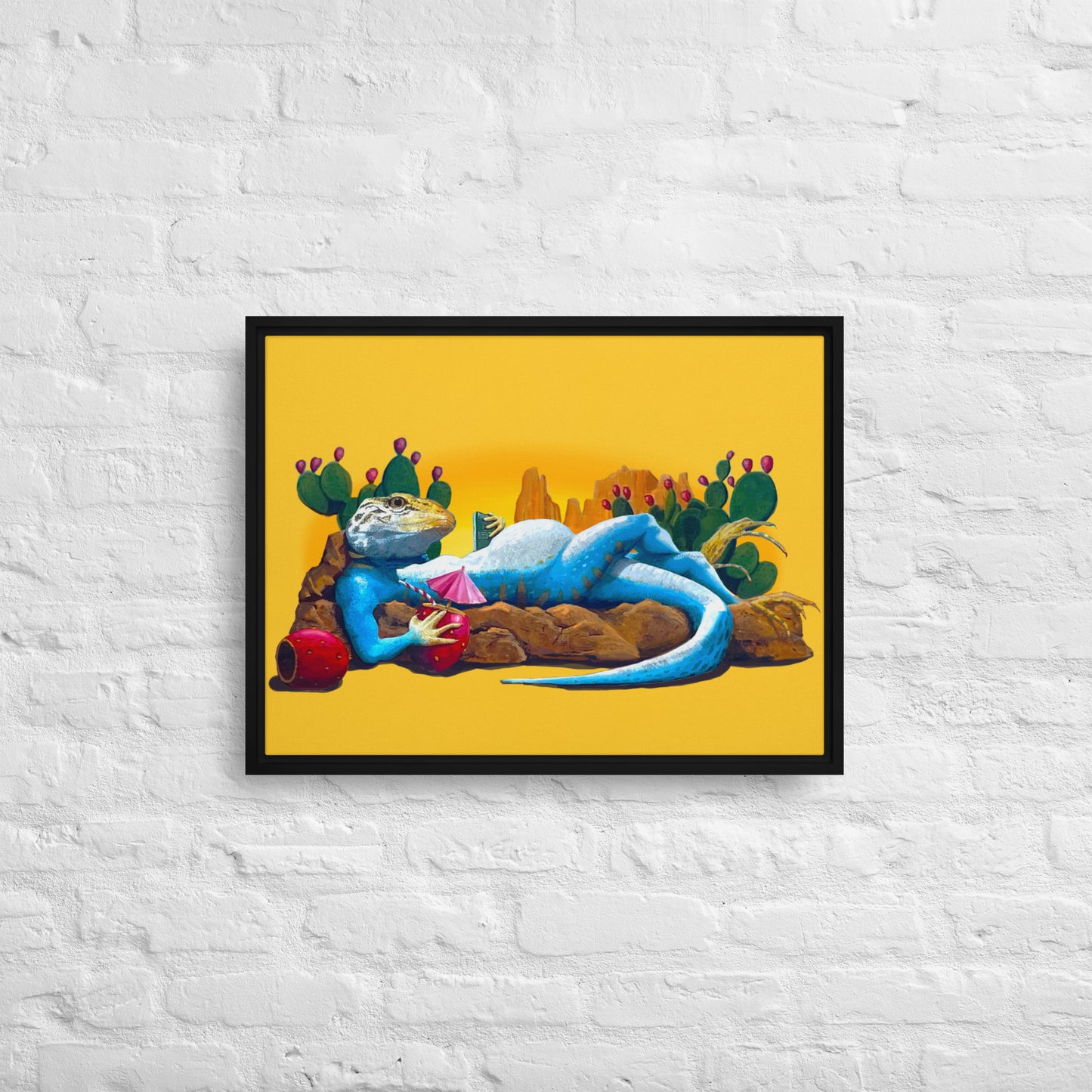 Loungin' Lizard Mural by Joe Pagac | Framed canvas