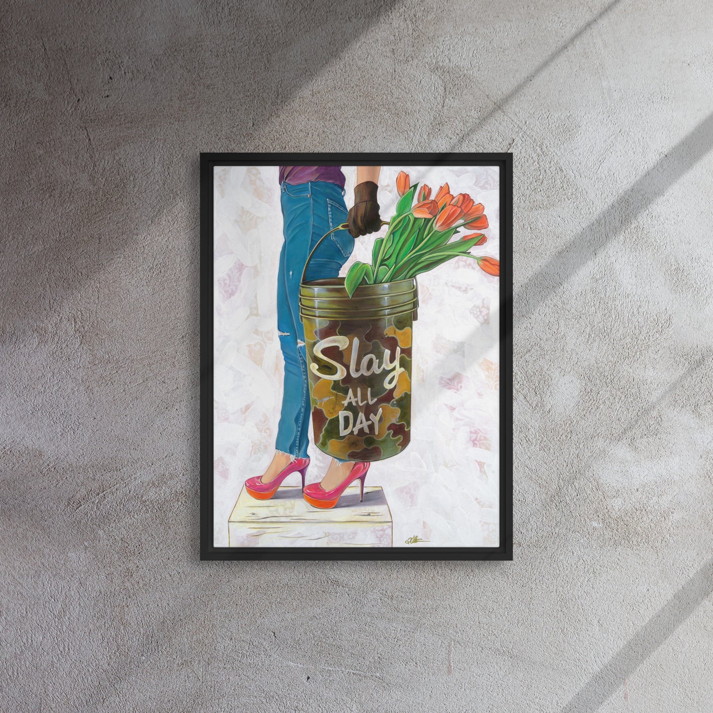 Slaying The Day by Kathleen Arthur | Framed Canvas