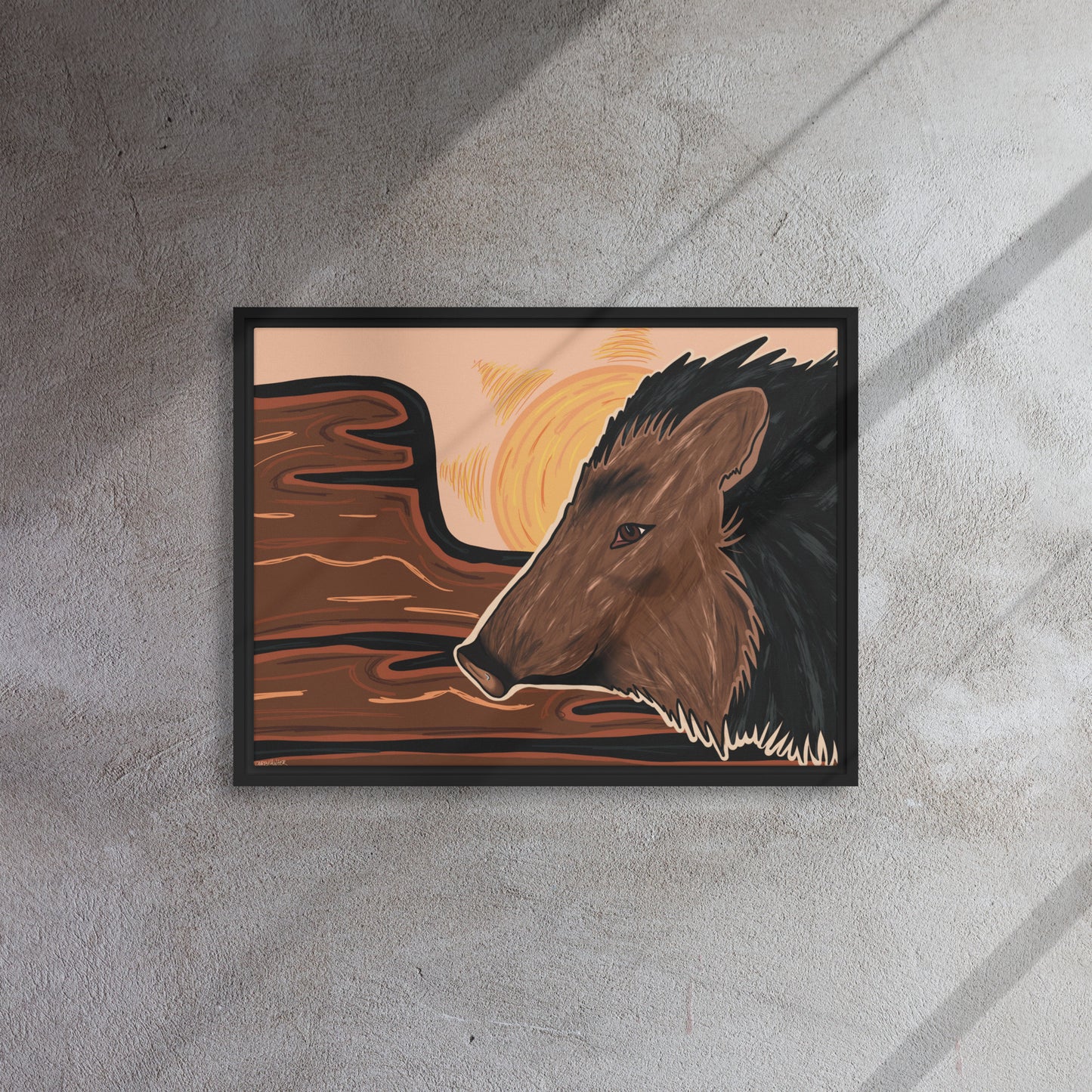 Javelina by Darby Hunter - Framed canvas