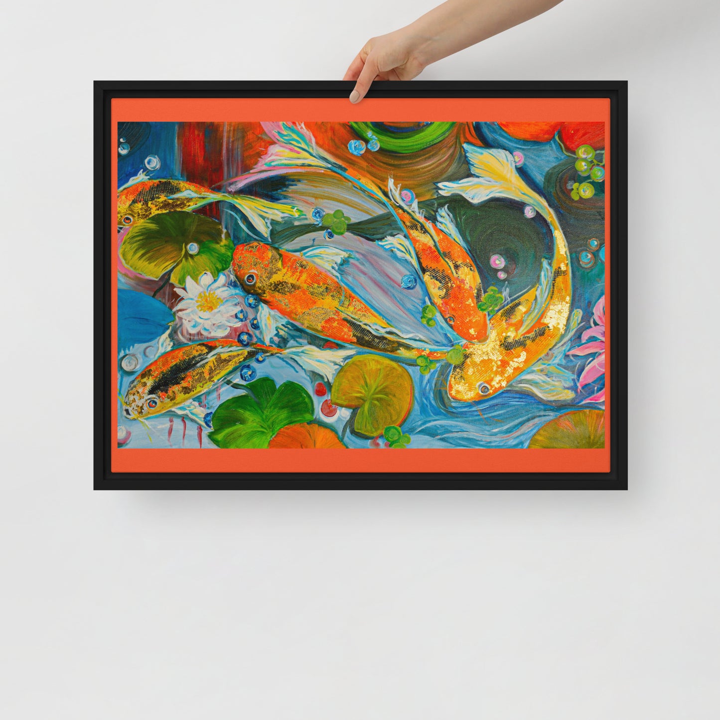 The Koi Pond by Andrea Rodriguez | Framed canvas