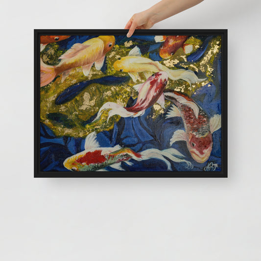 The Dancing Koi by Andrea Rodriguez | Framed canvas