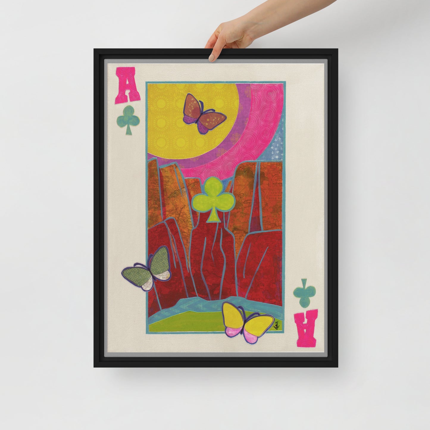 Ace of Clubs by Suzanne Villella | Framed canvas