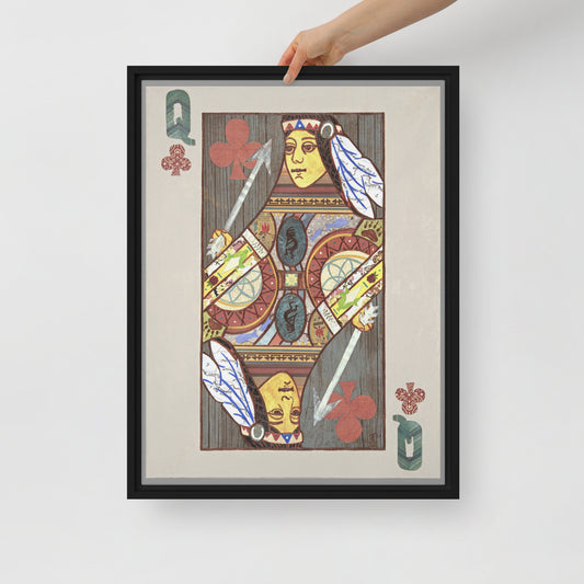 Queen of Clubs by Suzanne Villella | Framed canvas