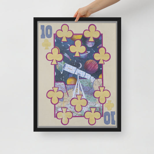 Ten of Clubs by Suzanne Villella | Framed canvas