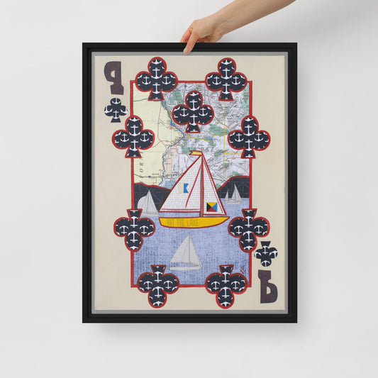 Nine of Clubs by Suzanne Villella | Framed canvas