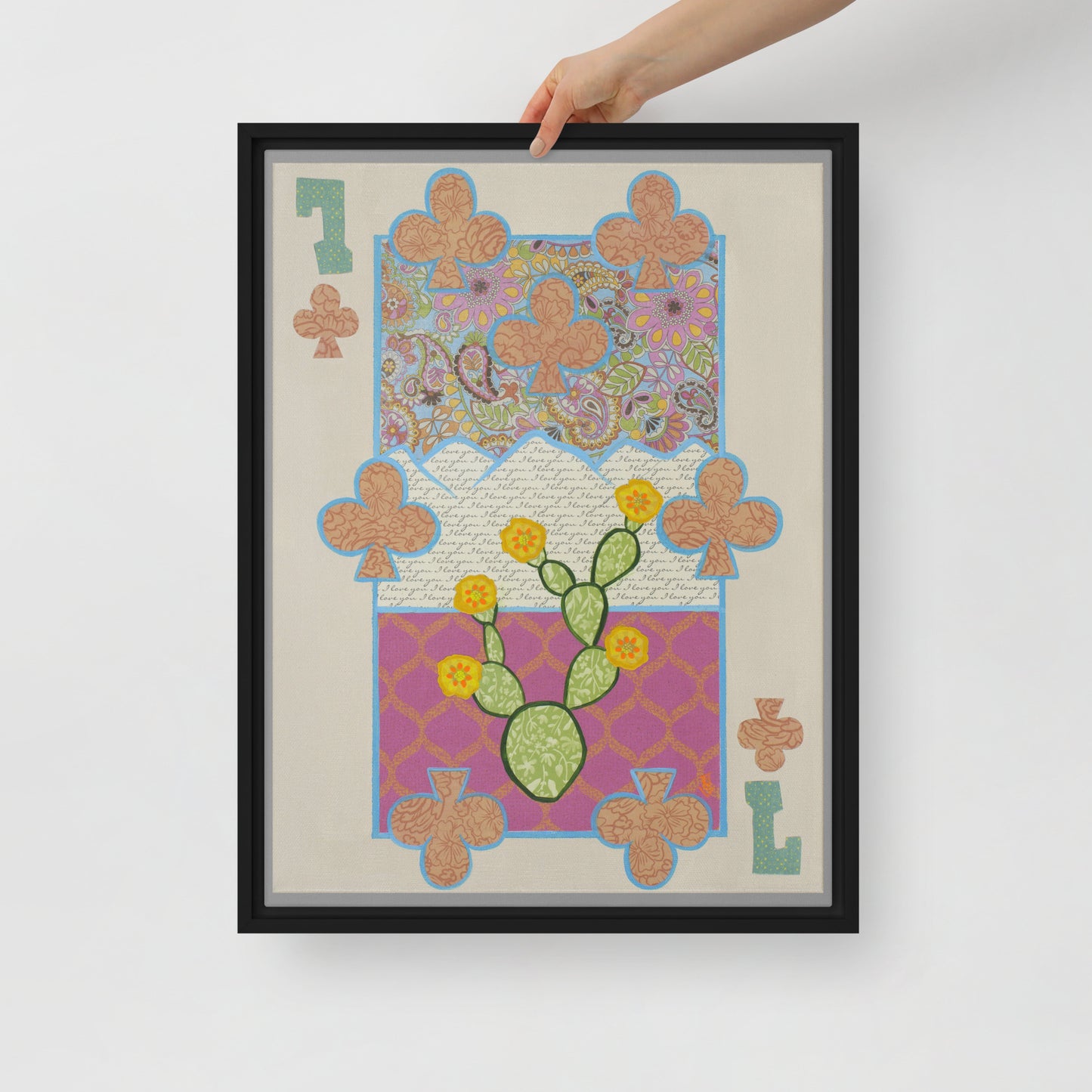 Seven of Clubs by Suzanne Villella | Framed canvas