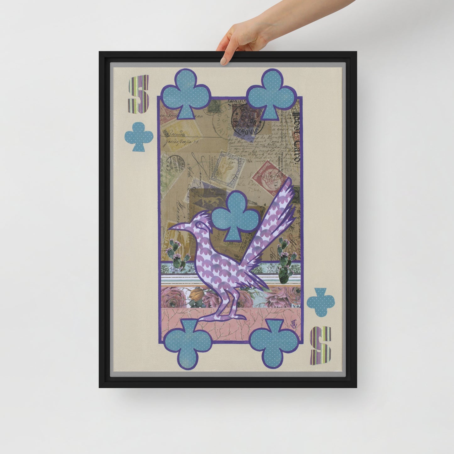Five of Clubs by Suzanne Villella | Framed canvas
