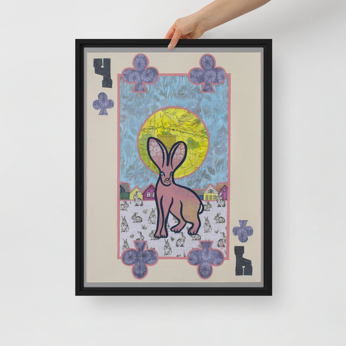 Four of Clubs by Suzanne Villella | Framed canvas