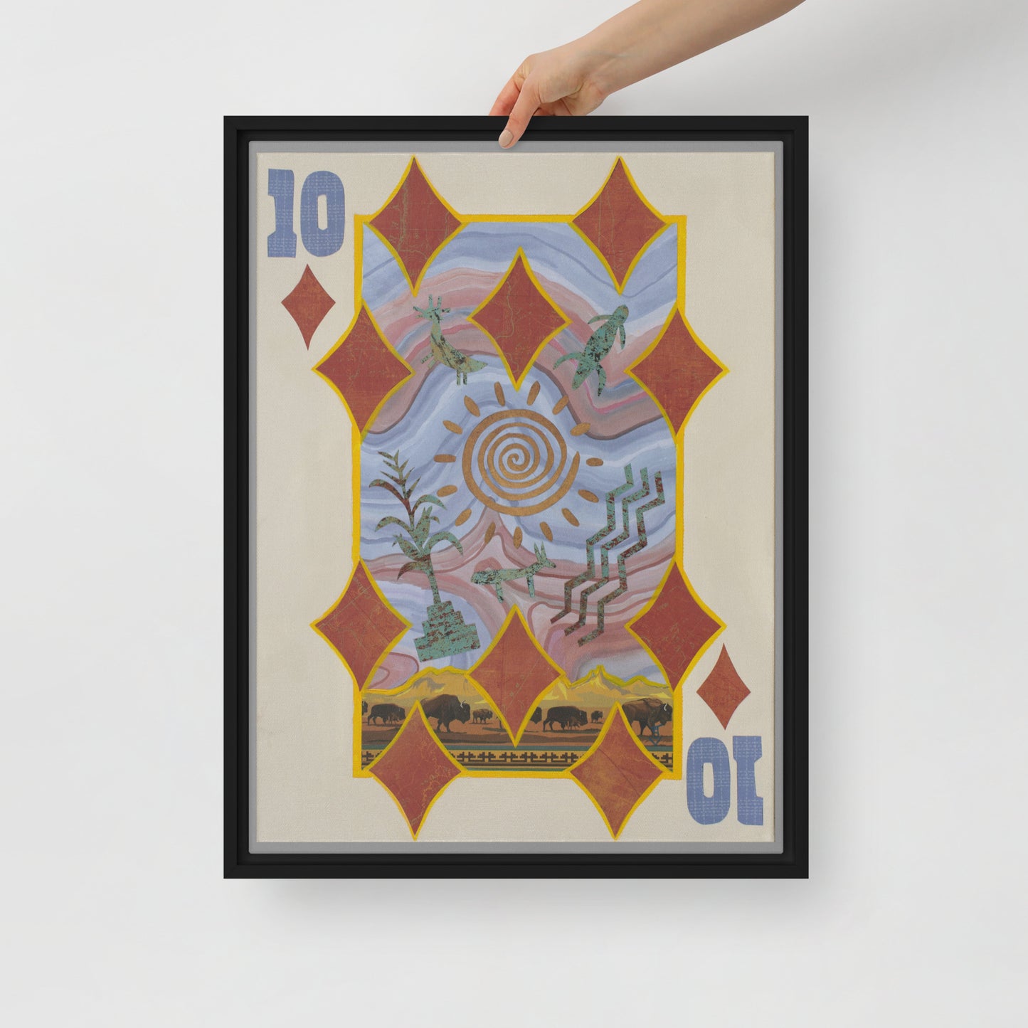 Ten of Diamonds by Suzanne Villella | Framed canvas