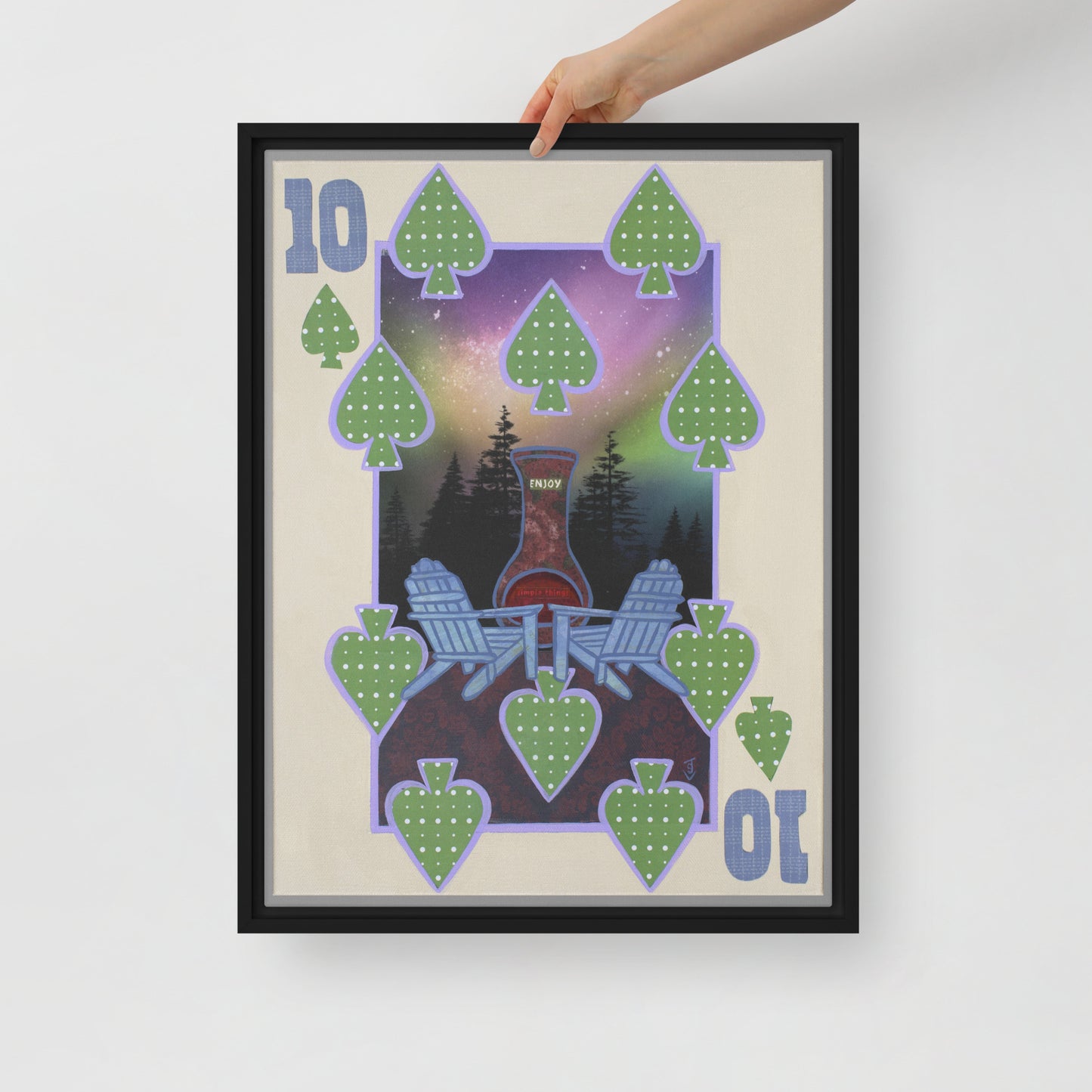 Ten of Spades by Suzanne Villella | Framed canvas