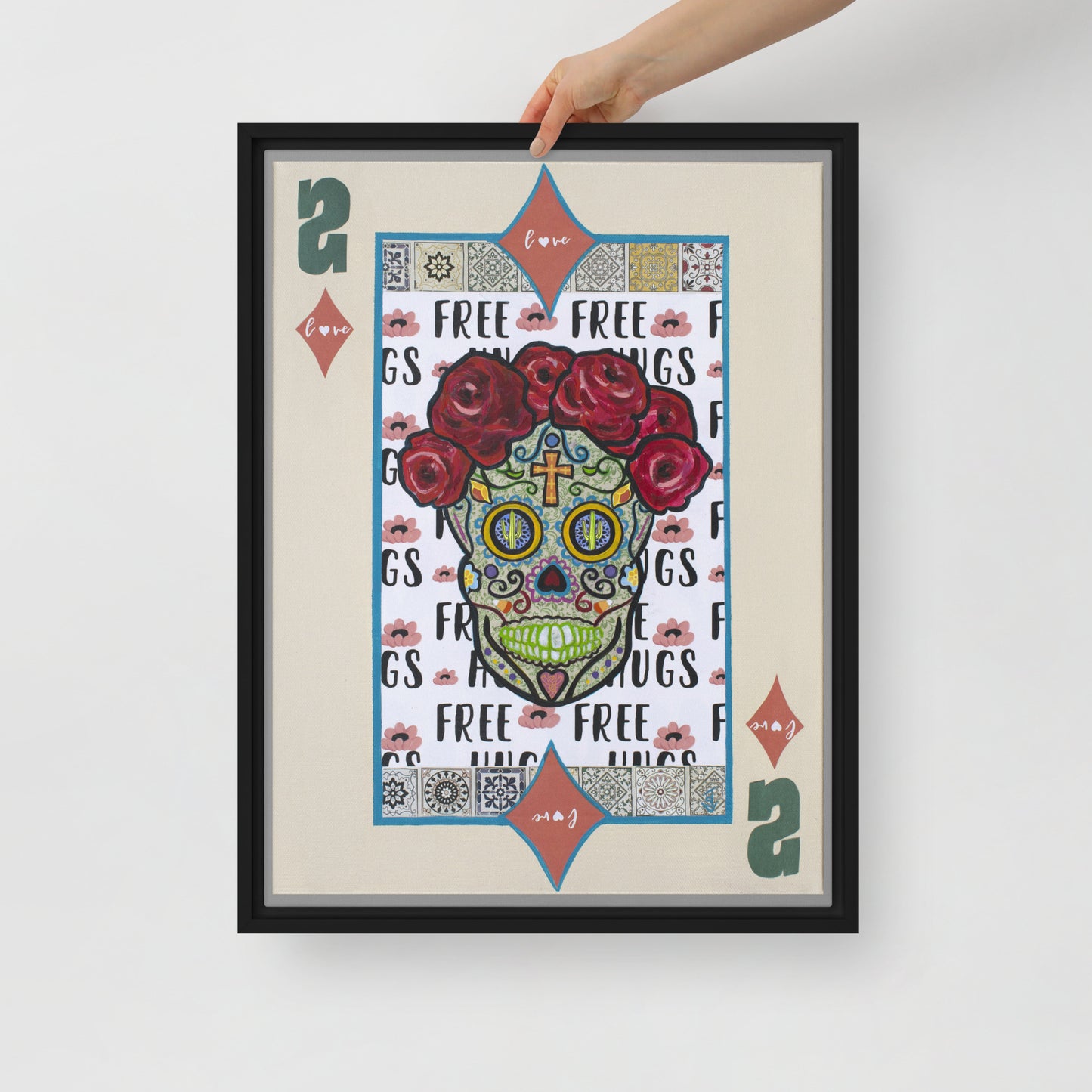 Two of Diamonds by Suzanne Villella | Framed canvas