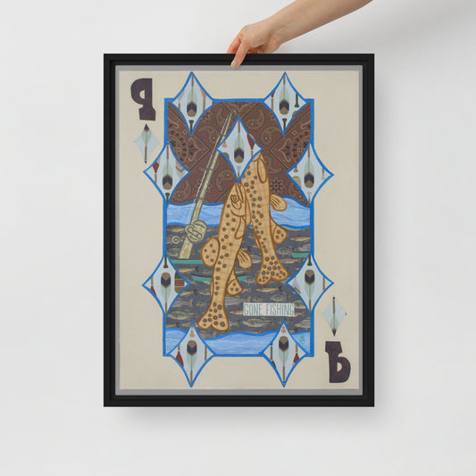 Nine of Diamonds by Suzanne Villella | Framed canvas