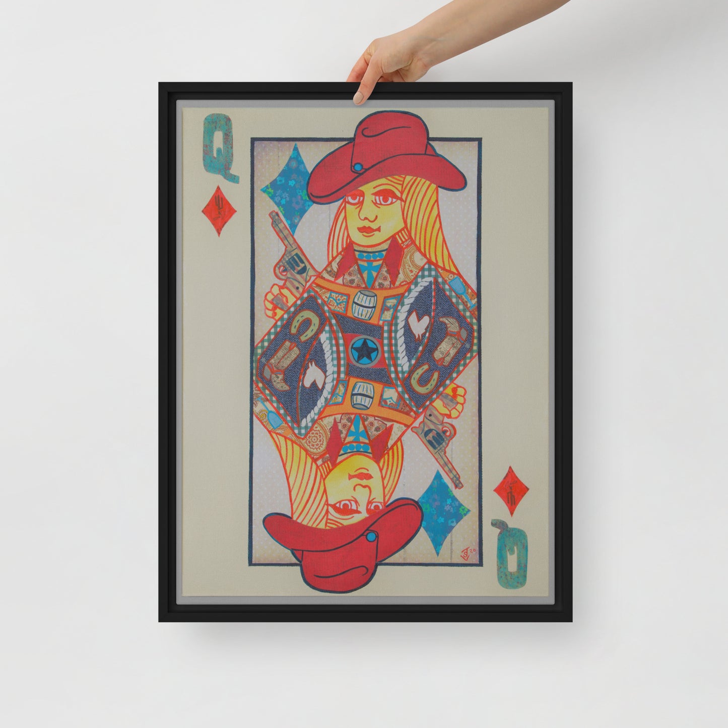 Queen of Diamonds by Suzanne Villella | Framed canvas