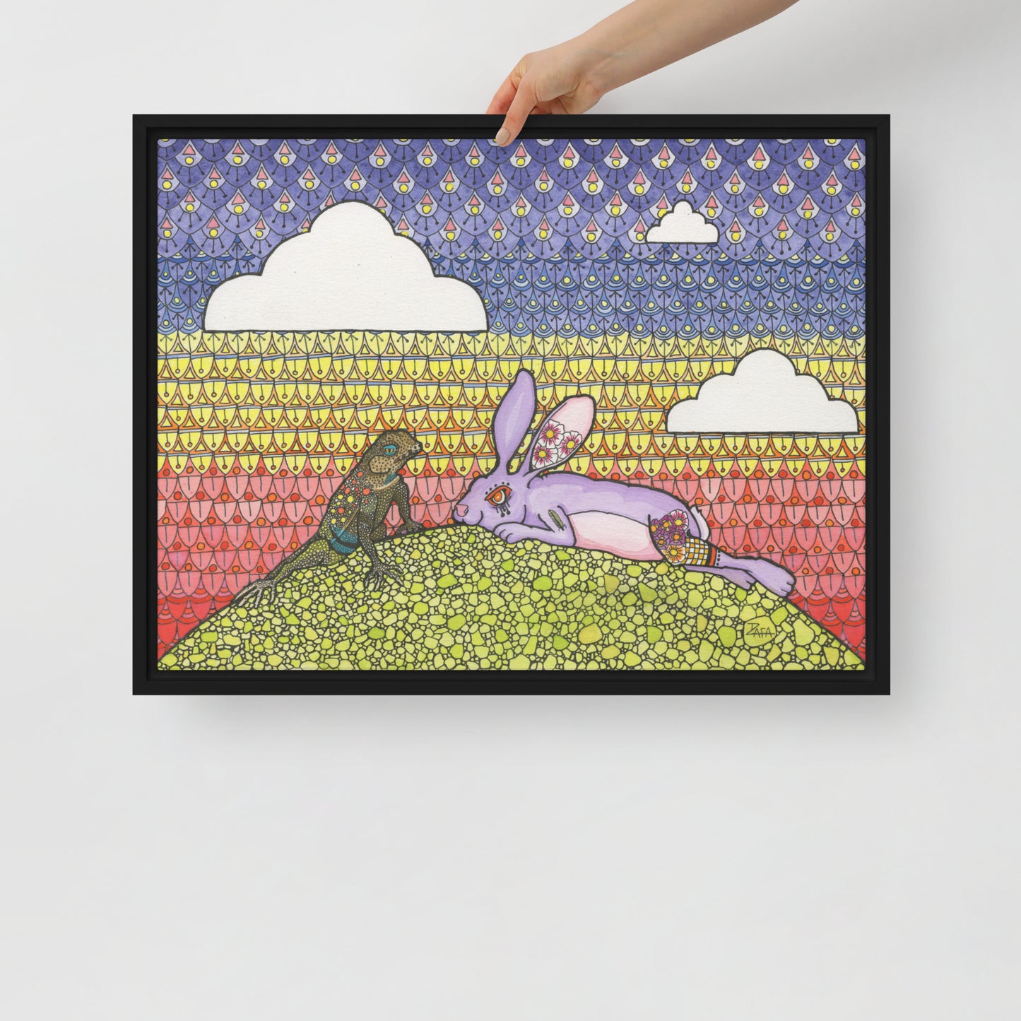 Peeps by Ralph Philabaum | Framed canvas