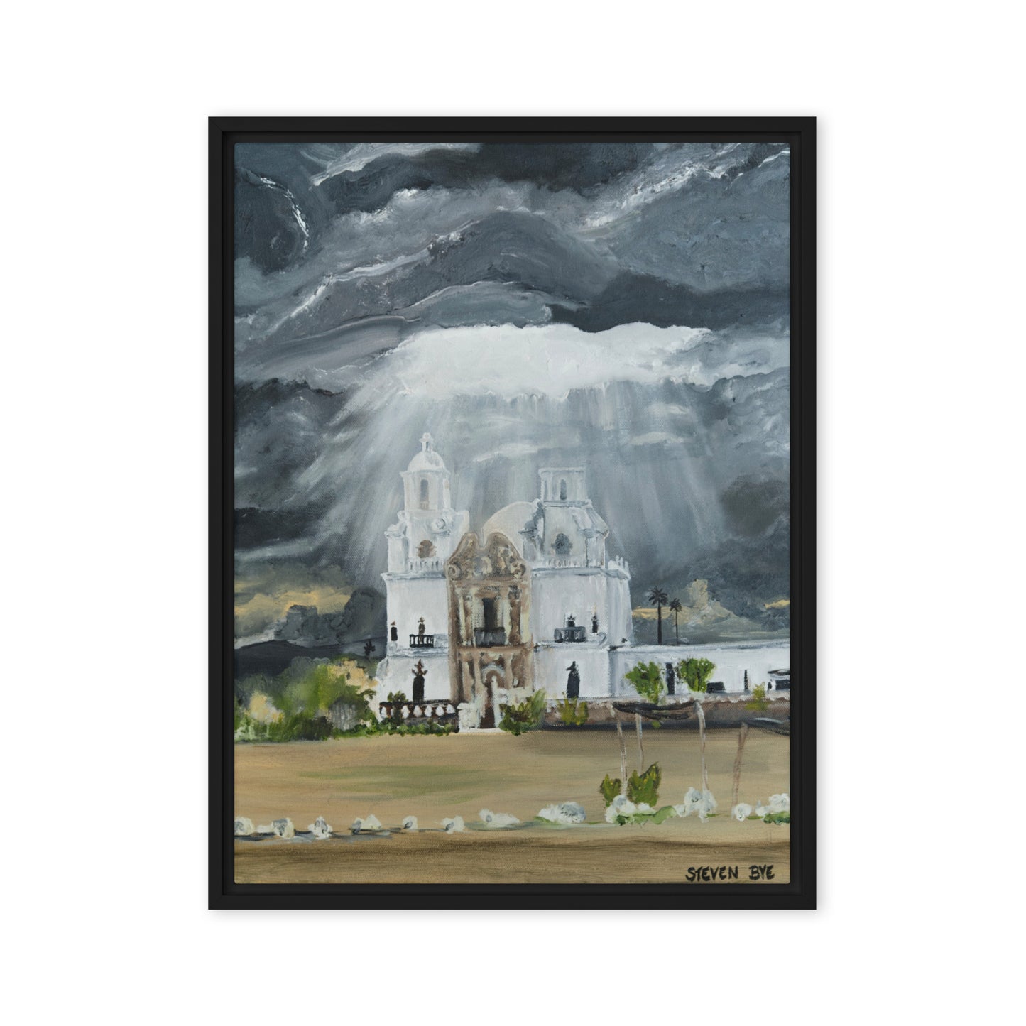 Heaven Opens Over San Xavier by Steven Bye | Framed canvas