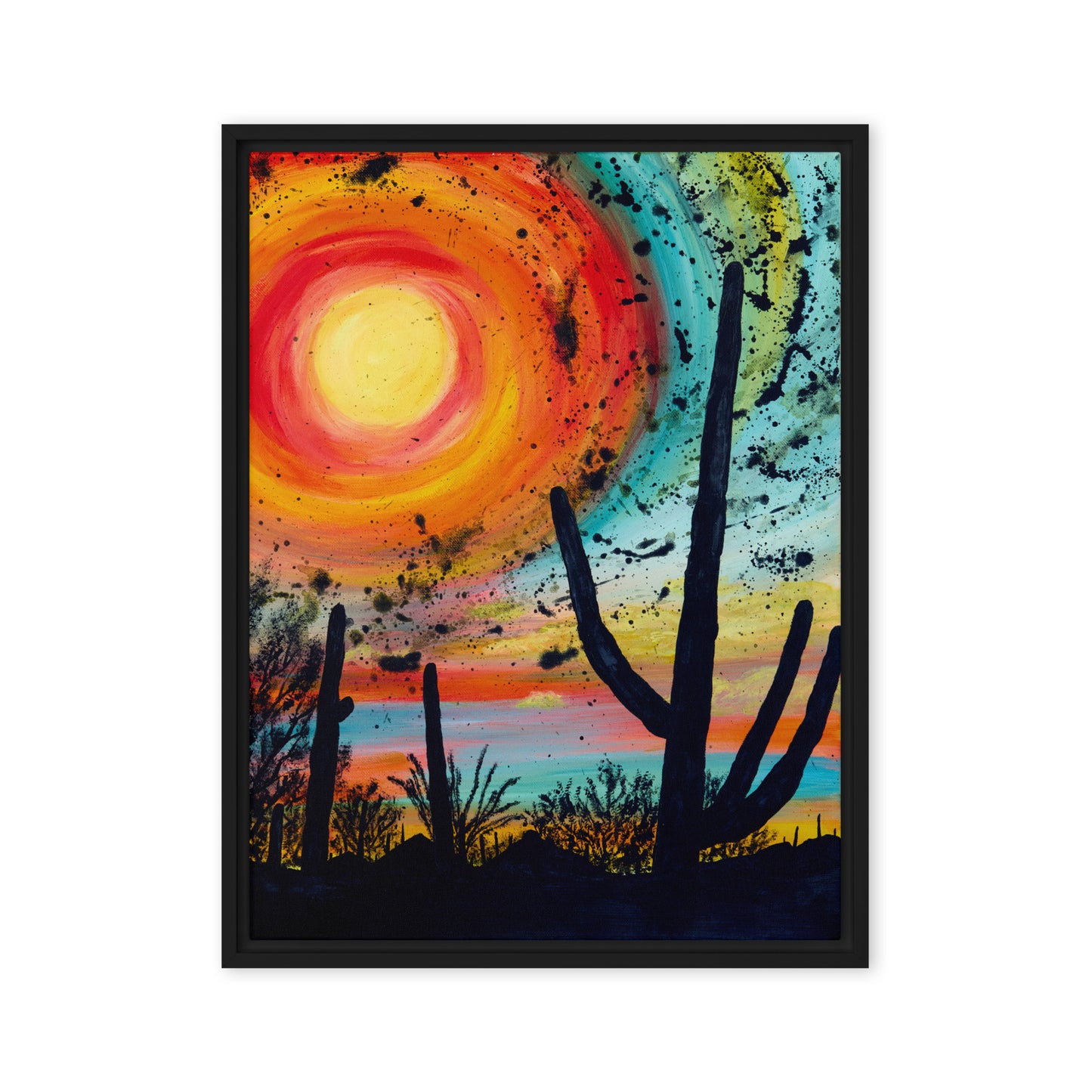 Saguaro Sun by Courtney Christie | Framed canvas