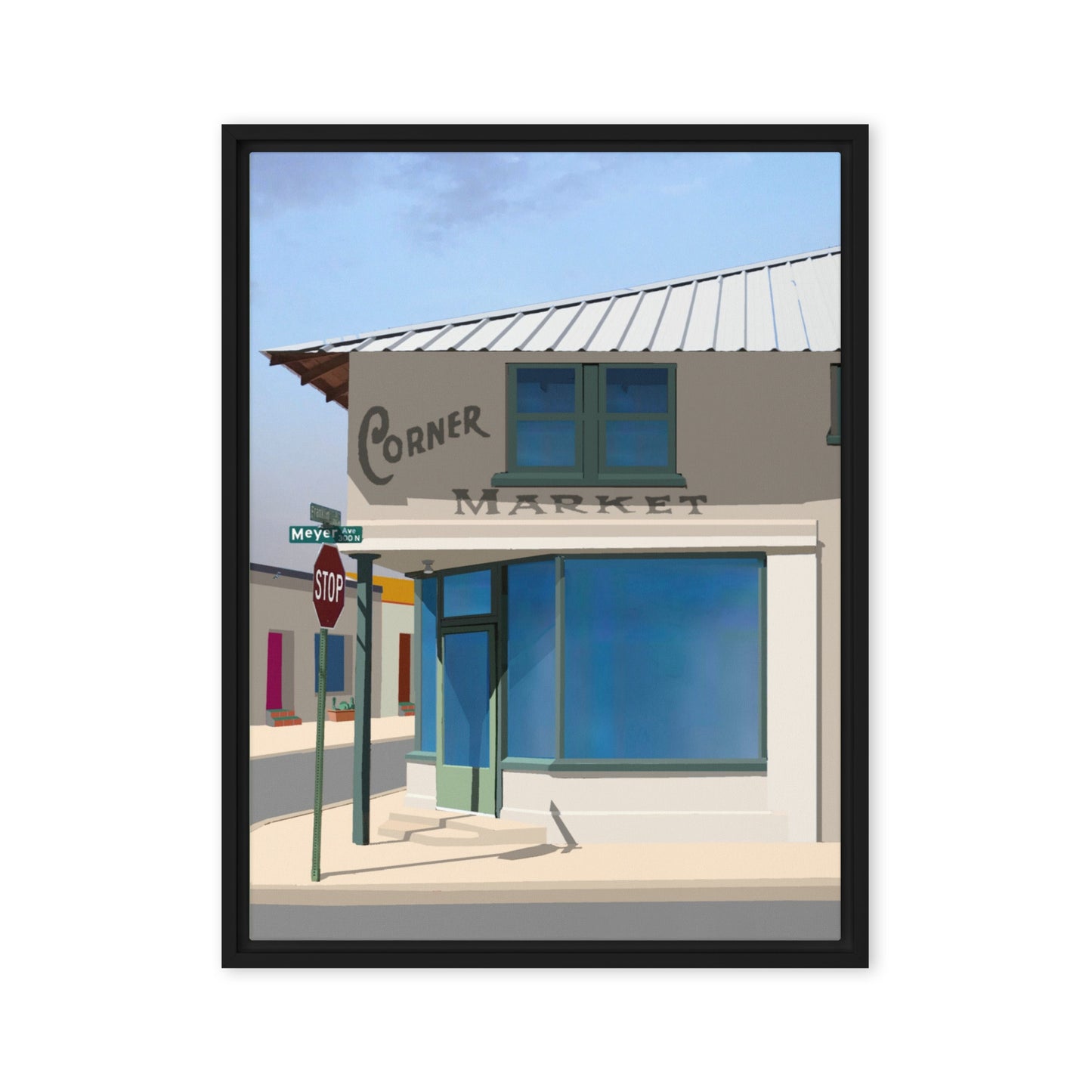 Corner Market by Mike Berren | Framed canvas