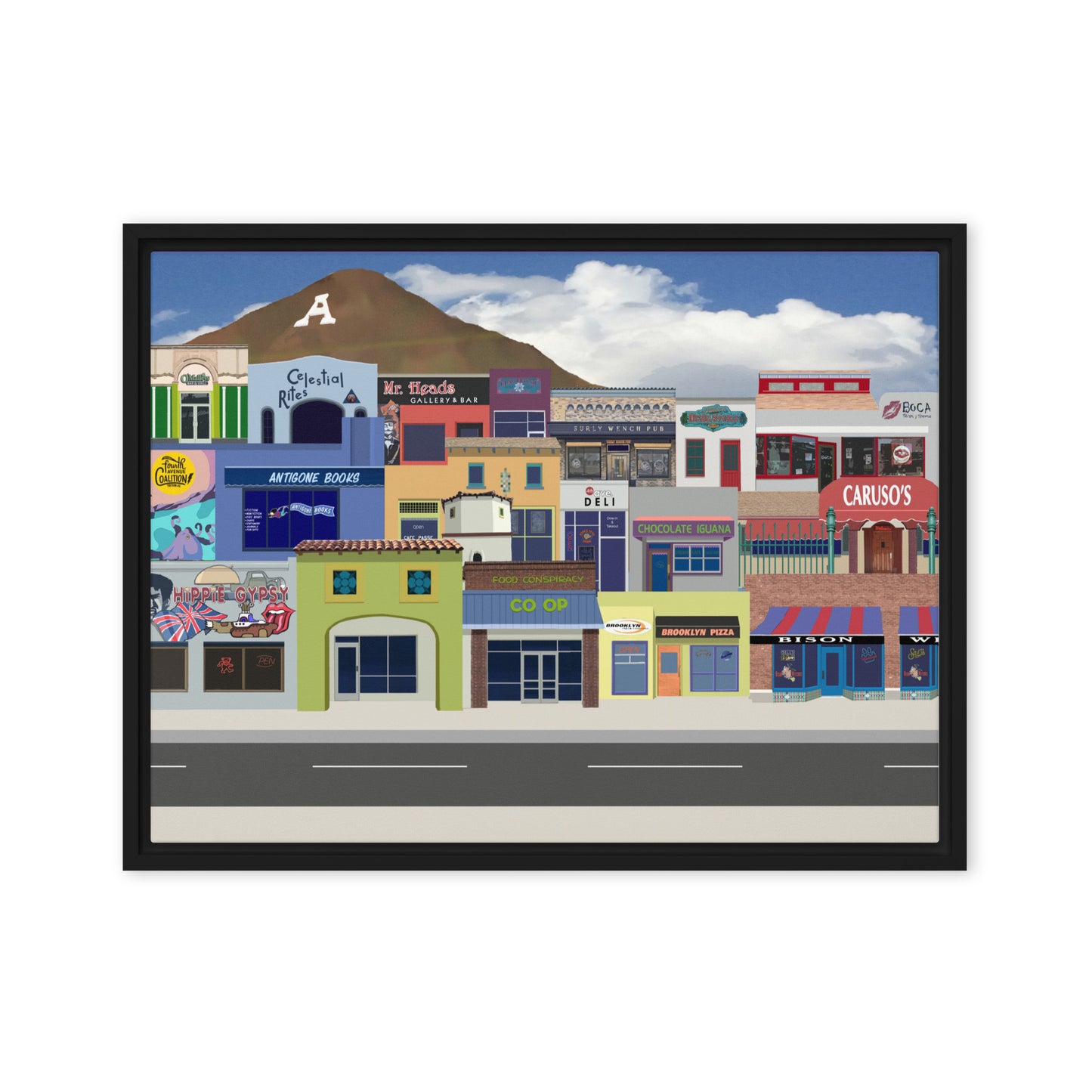 Historic 4th Ave by Mike Berren | Framed canvas