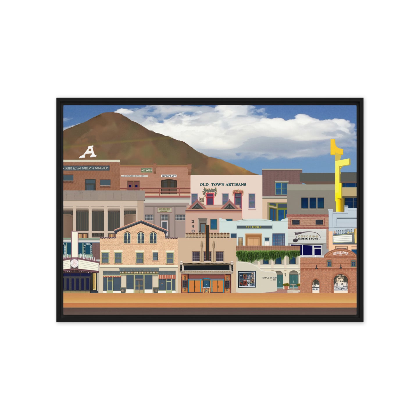 Dowtown A&E by Mike Berren | Framed canvas