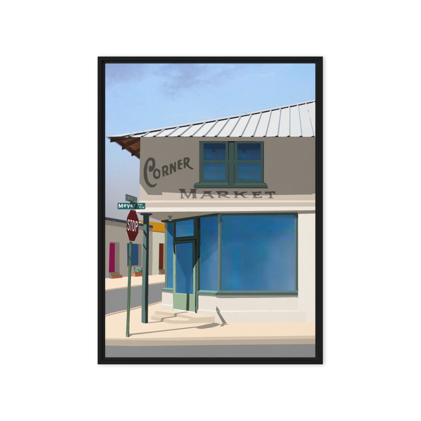 Corner Market by Mike Berren | Framed canvas