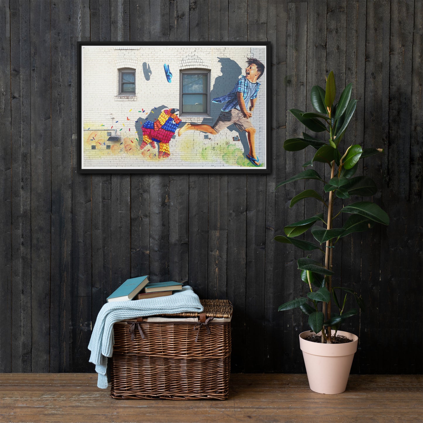 Running of the Pinatas by Ignacio Garcia | Framed canvas