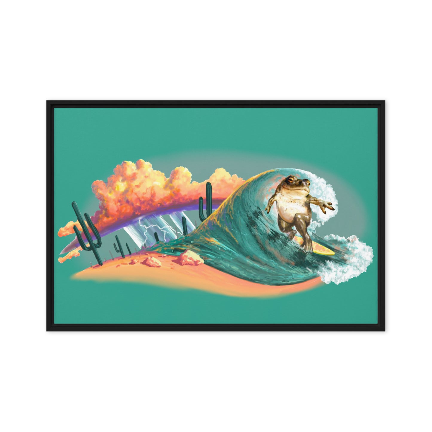 Surfer Dude Mural by Joe Pagac | Framed Canvas