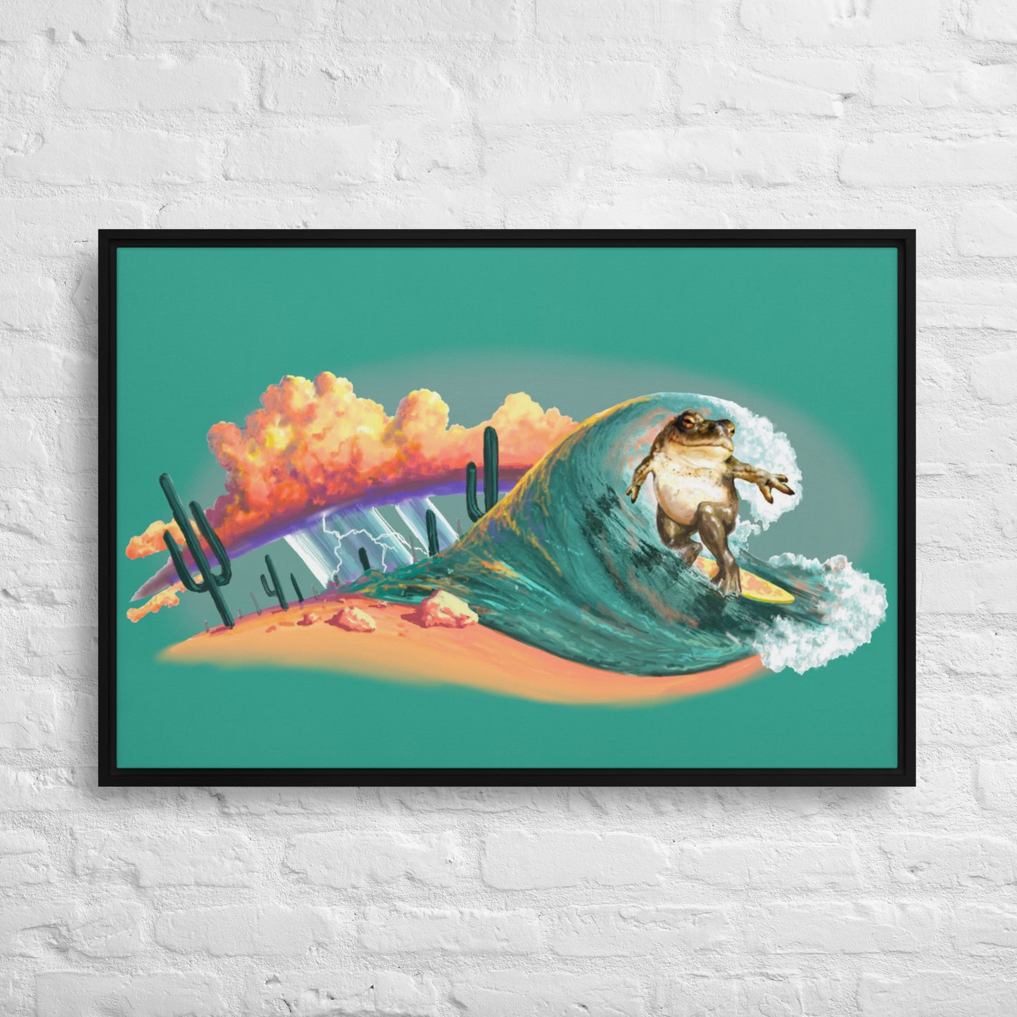 Surfer Dude Mural by Joe Pagac | Framed Canvas