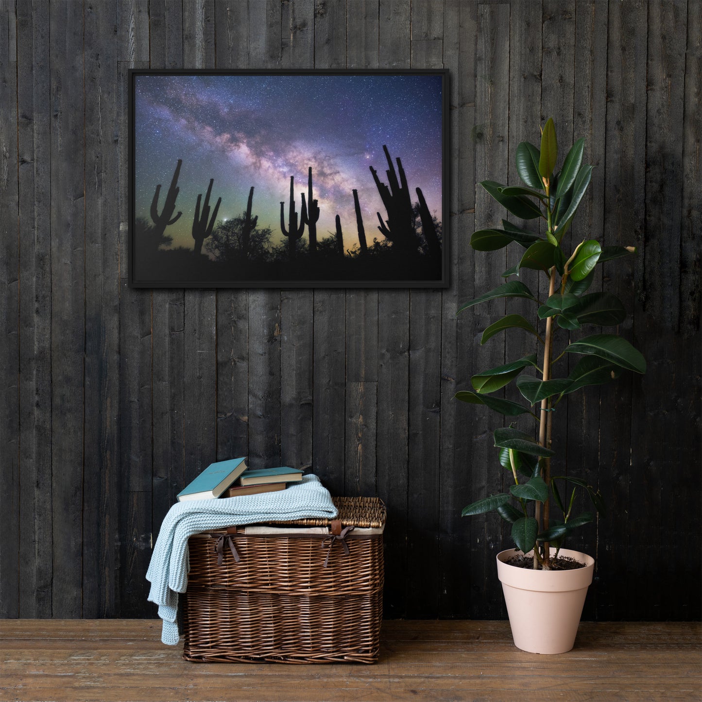 Saguaro Starlight by Sean Parker Photography | Framed canvas