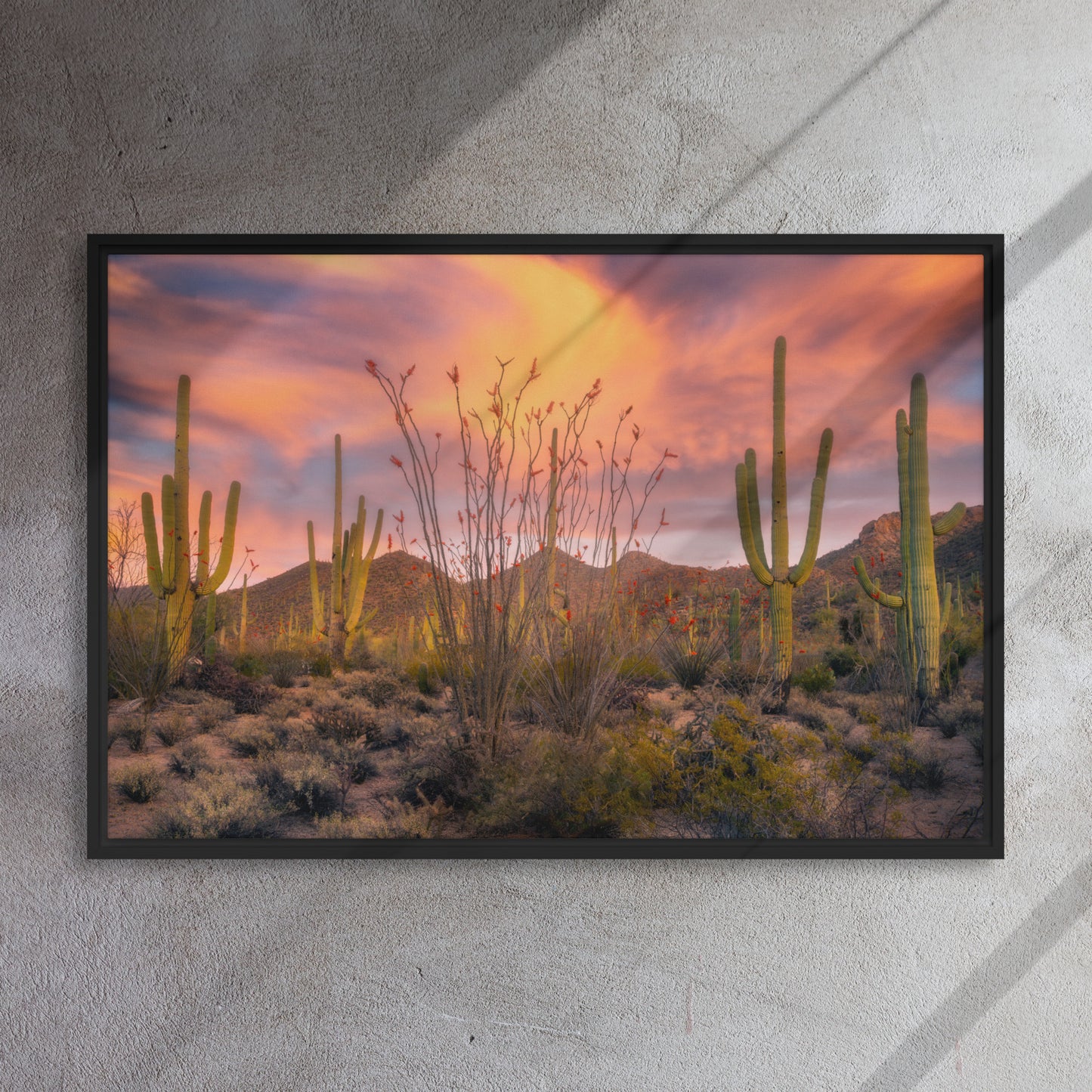 Tucson Mountain Park Sunset by Sean Parker Photography | Framed canvas