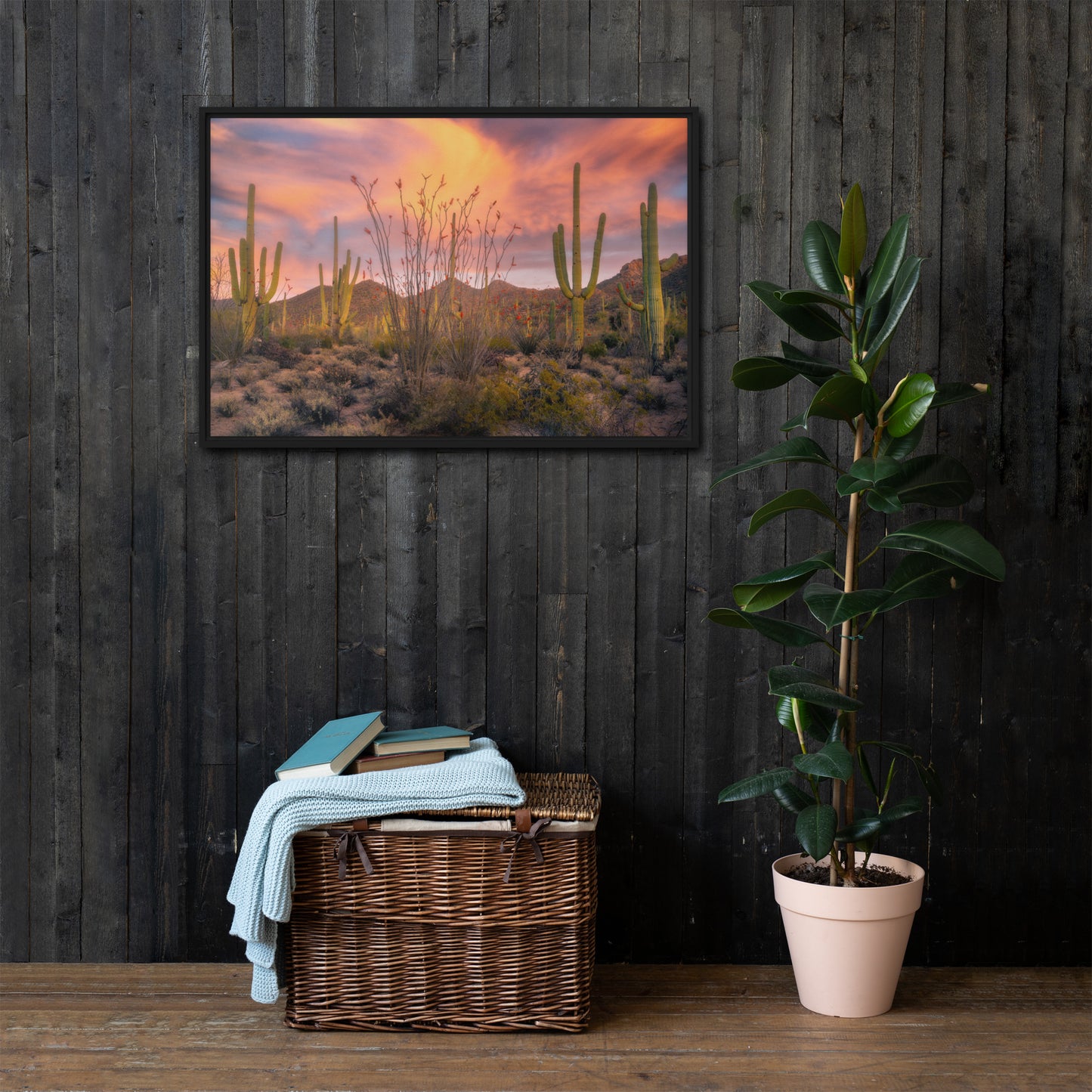 Tucson Mountain Park Sunset by Sean Parker Photography | Framed canvas