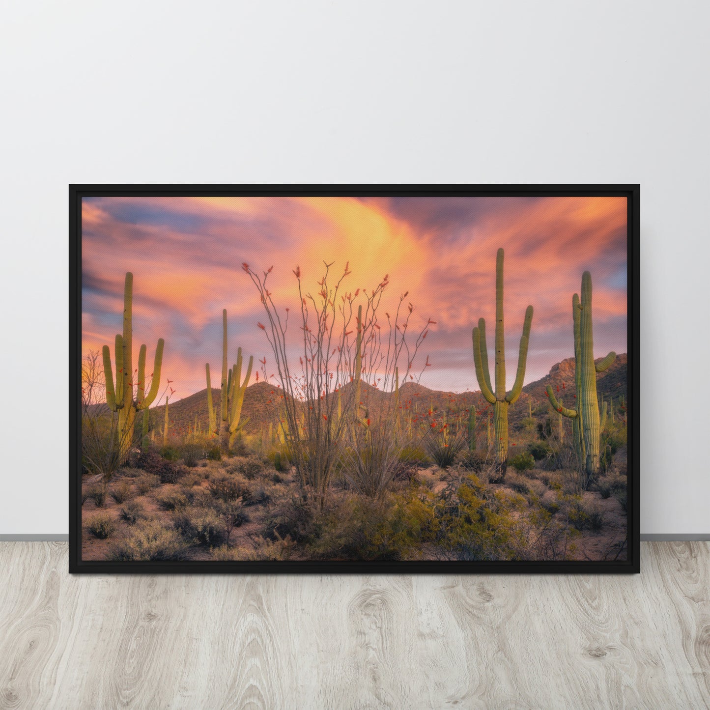 Tucson Mountain Park Sunset by Sean Parker Photography | Framed canvas