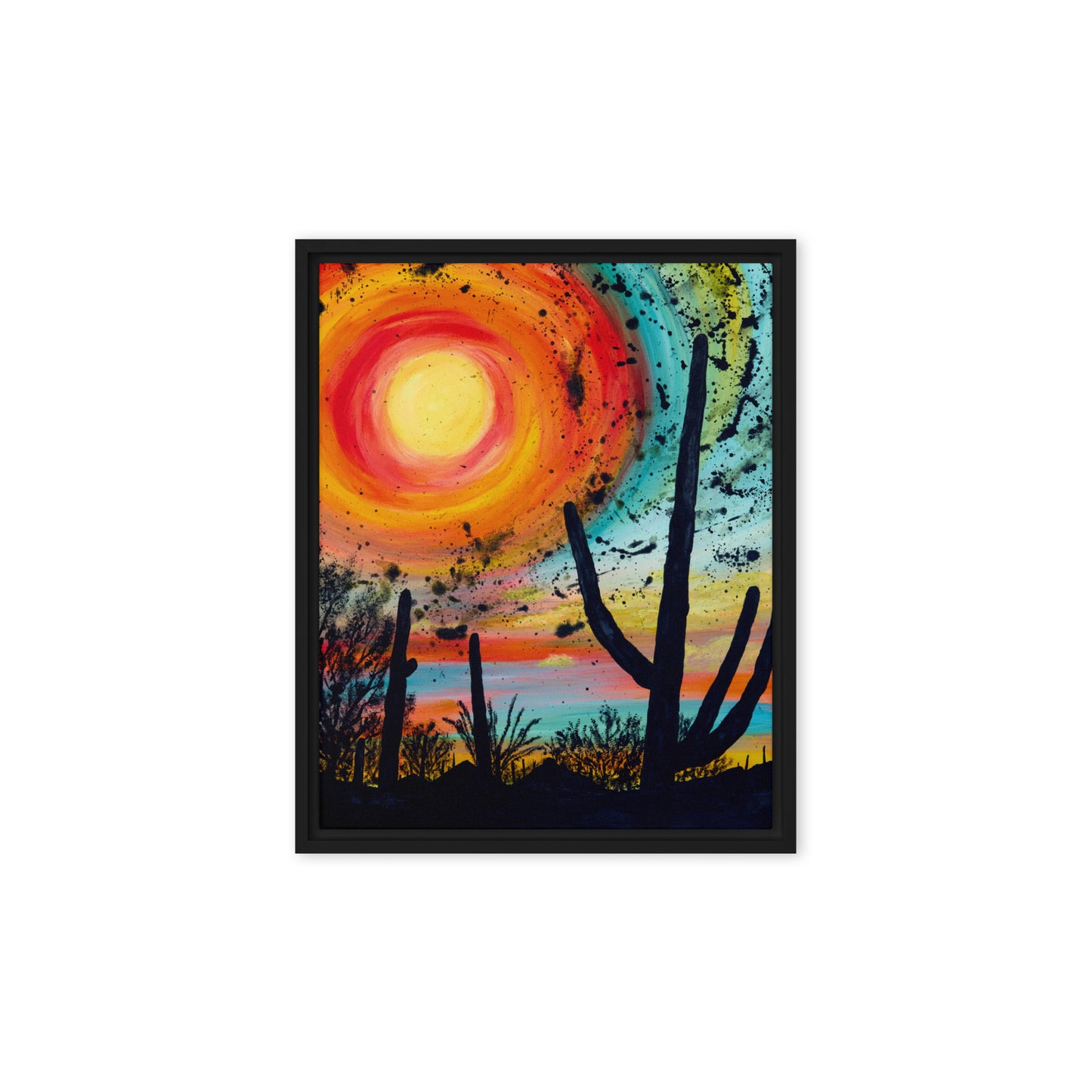 Saguaro Sun by Courtney Christie | Framed canvas