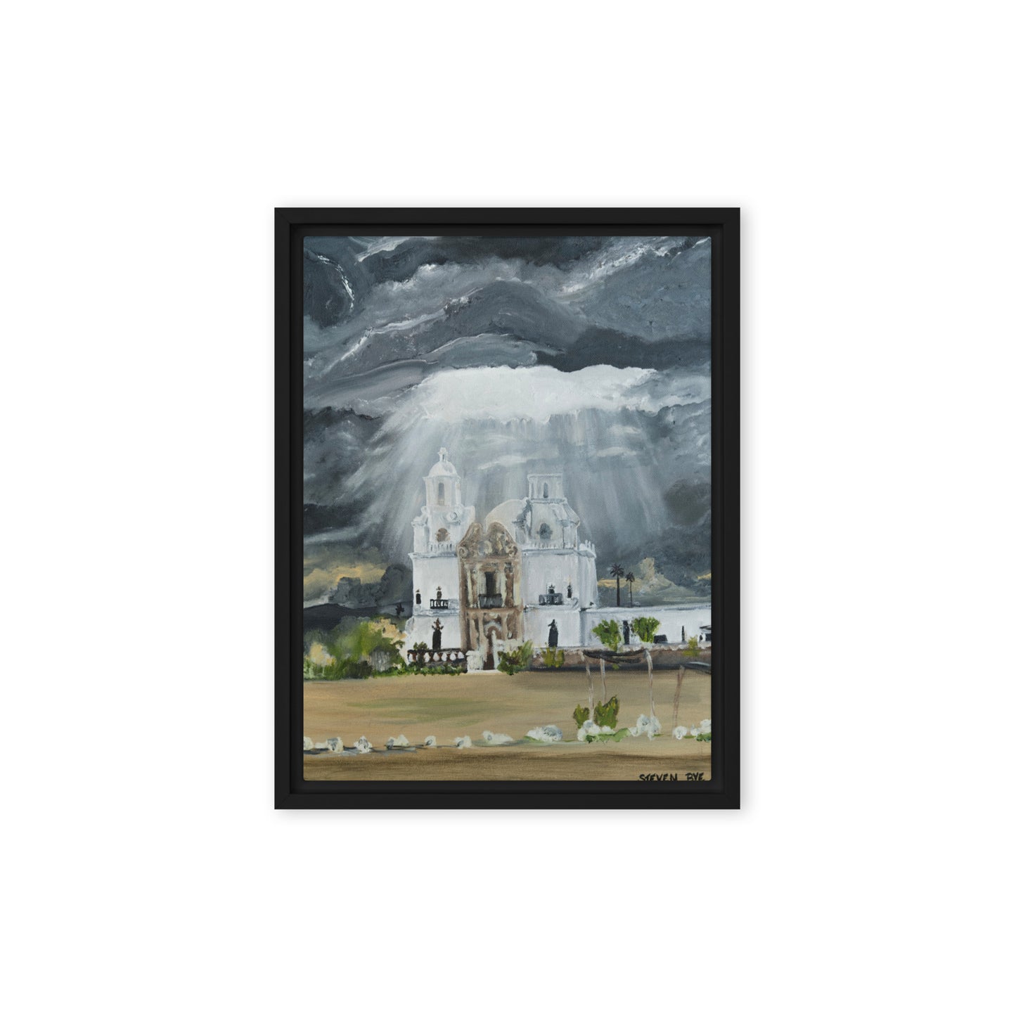 Heaven Opens Over San Xavier by Steven Bye | Framed canvas