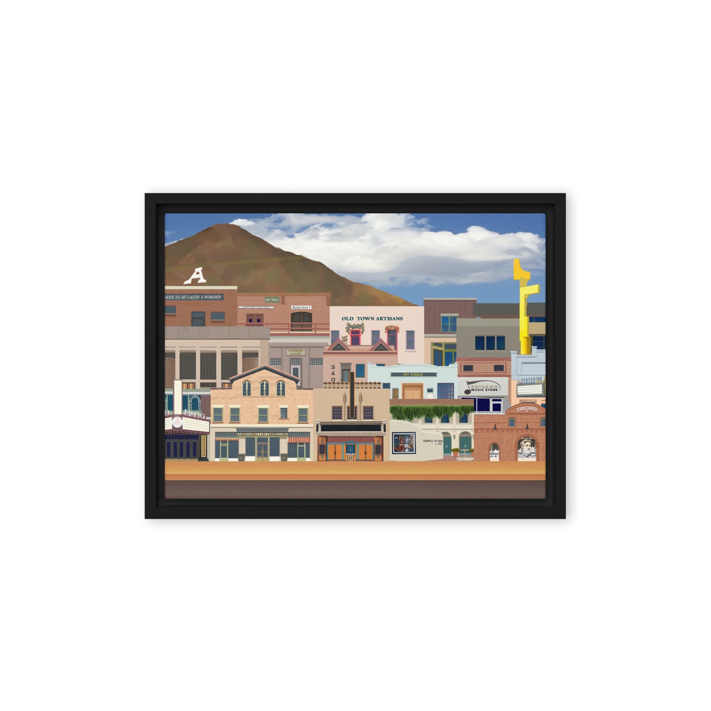 Dowtown A&E by Mike Berren | Framed canvas