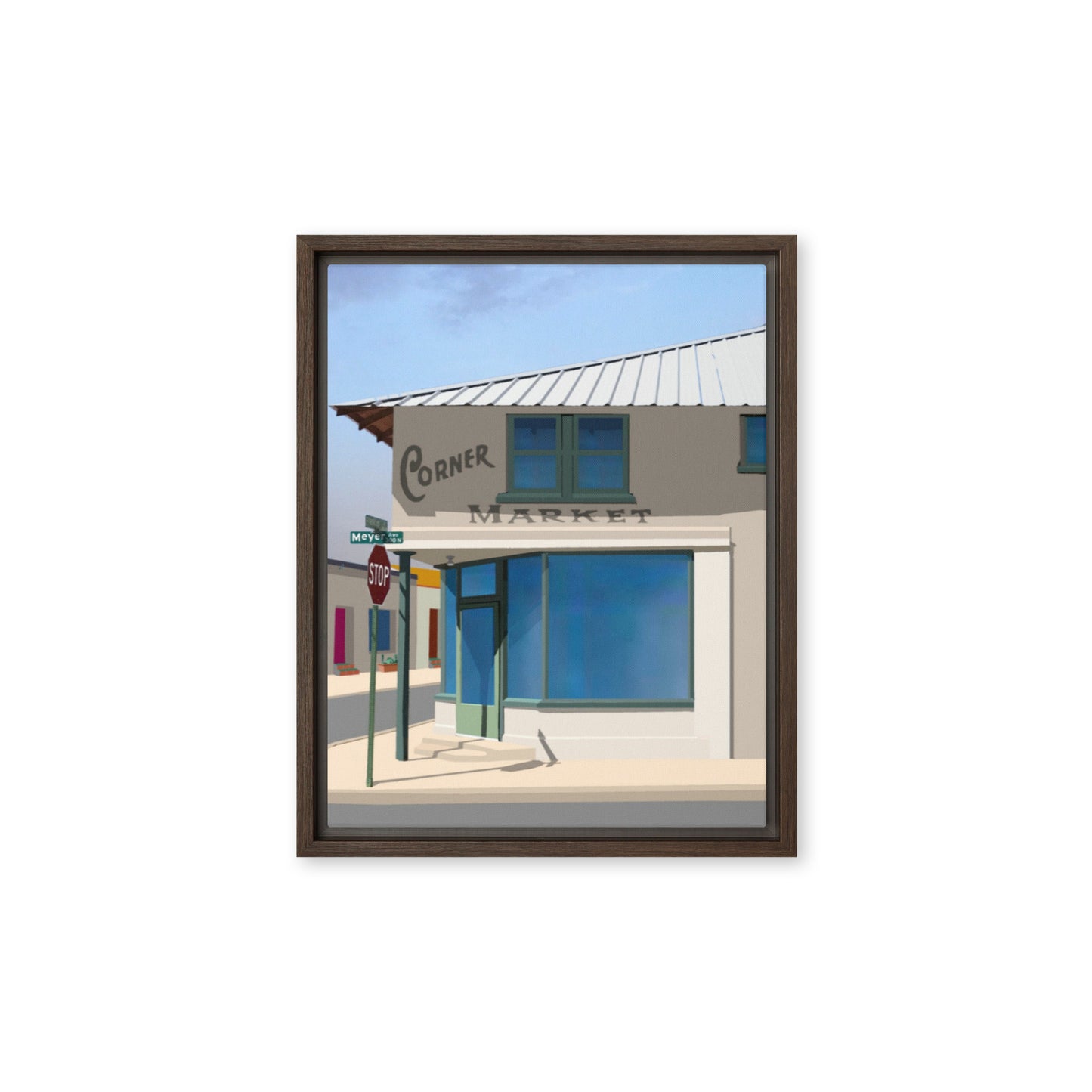 Corner Market by Mike Berren | Framed canvas