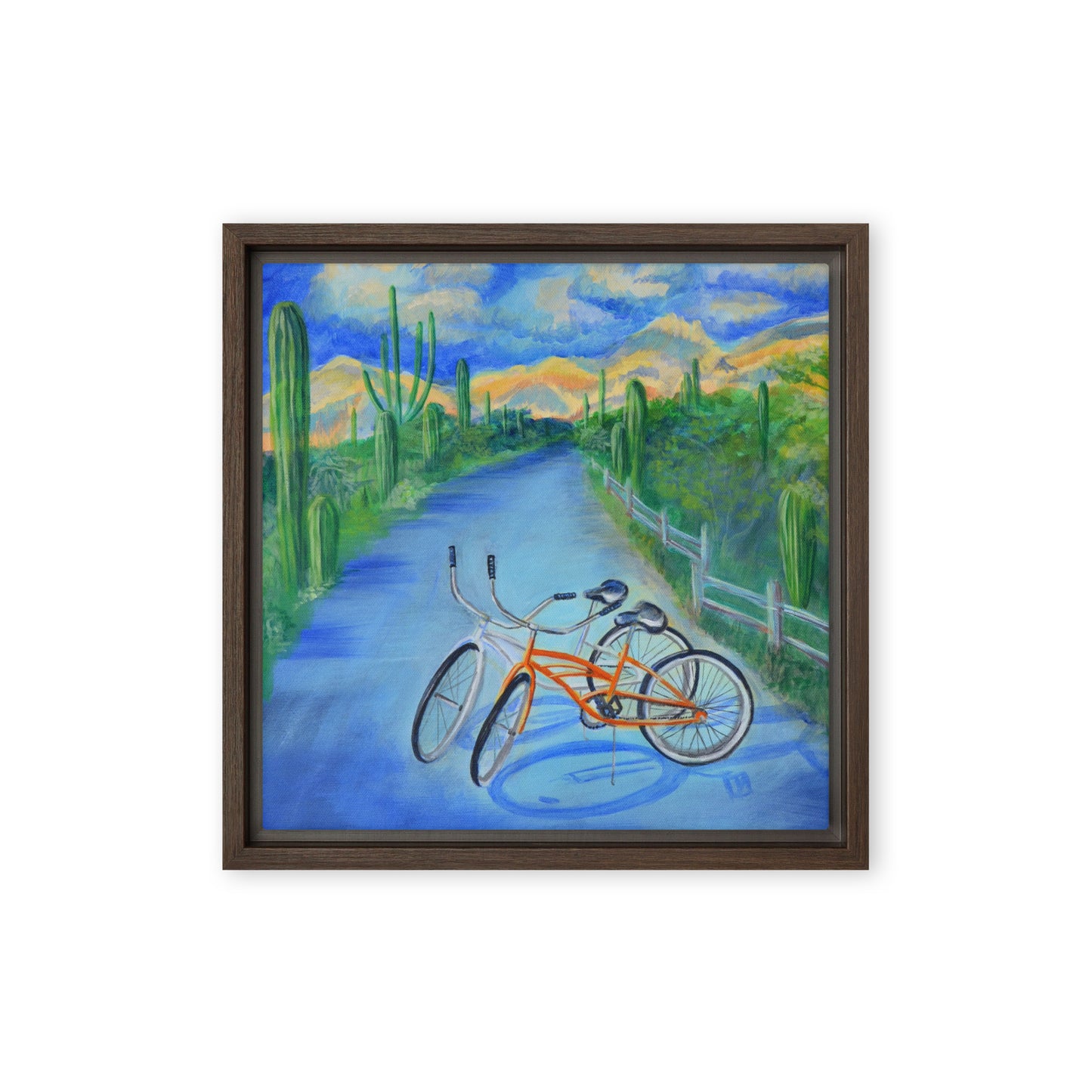 Bikes by Julie Bonner | Framed canvas