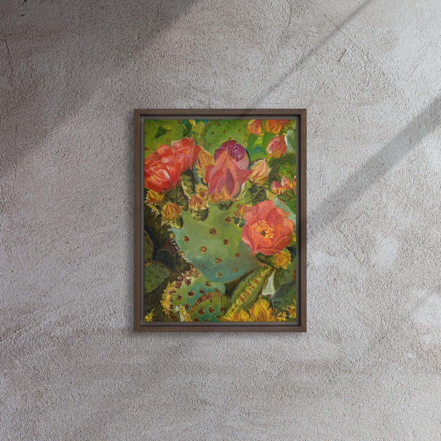 The Blooming Opuntia by Andrea Rodriguez | Framed Canvas