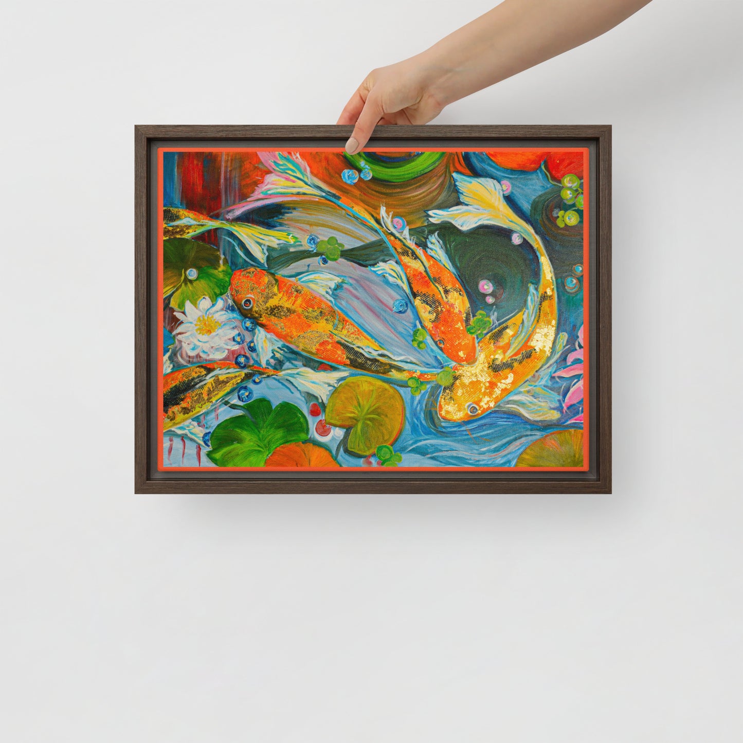 The Koi Pond by Andrea Rodriguez | Framed canvas